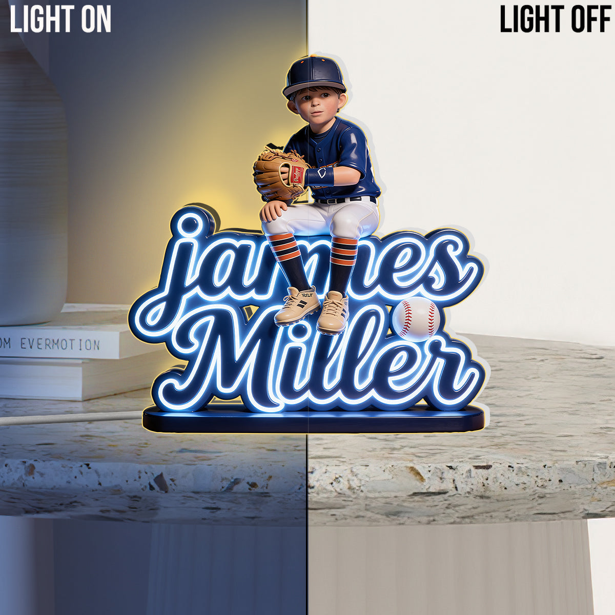 Custom Any Sport And Photo - Personalized Volleyball Acrylic LED Night Light