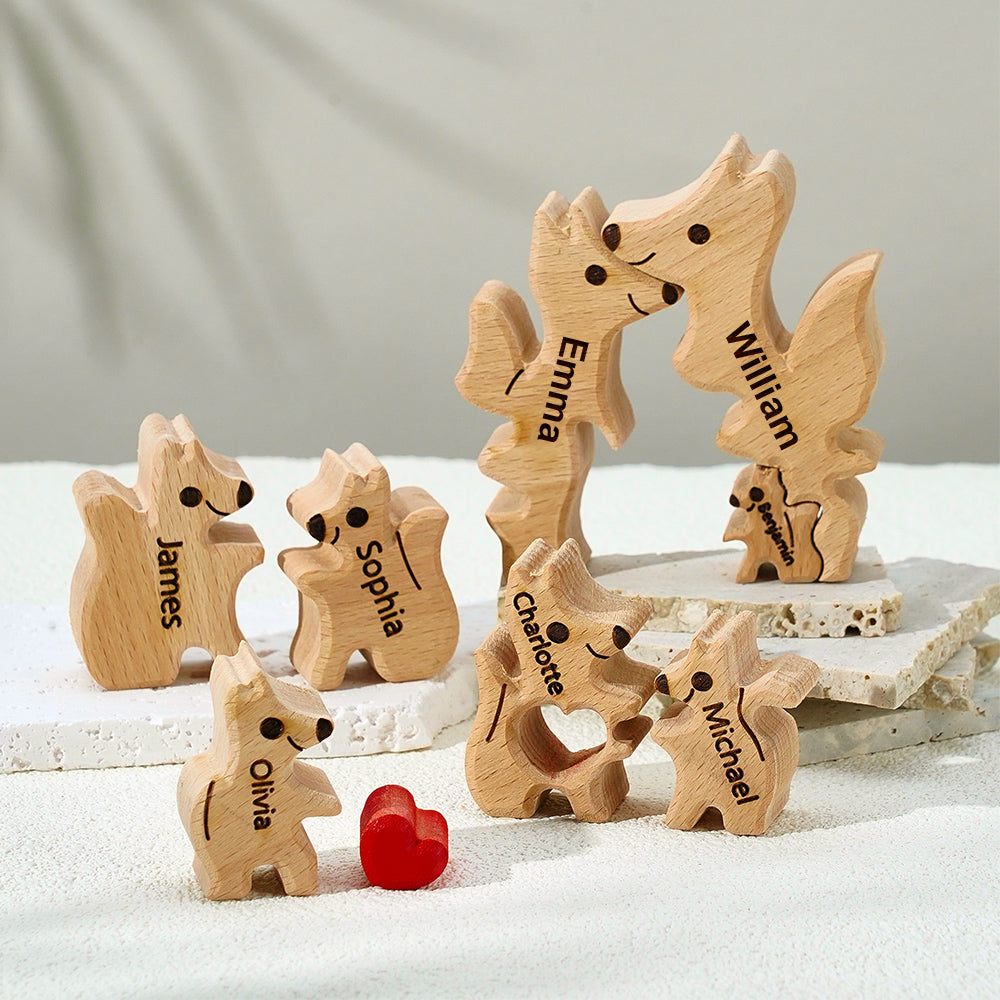Fox Family - Personalized Family Wooden Puzzle