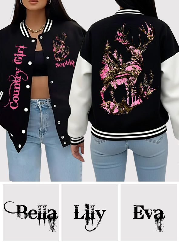Country Girl - Personalized Hunting Varsity Jacket