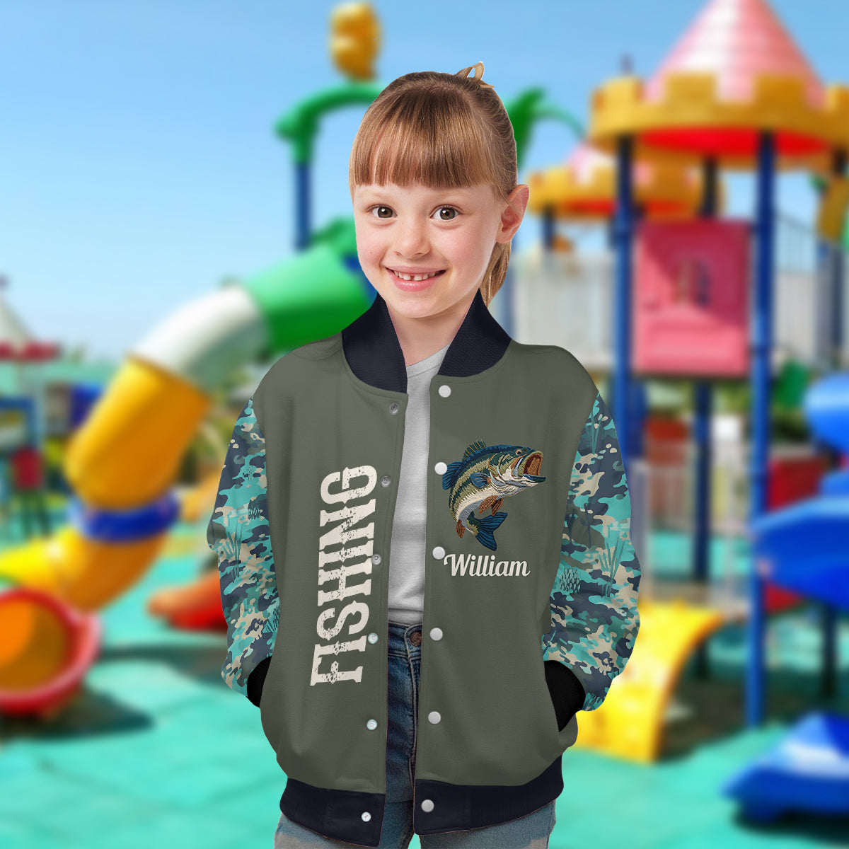 Cool Fishing - Personalized Fishing Varsity Jacket