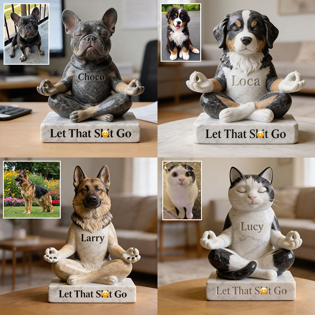 Let That Sht Go - Personalized Dog Custom Shaped Acrylic Plaque