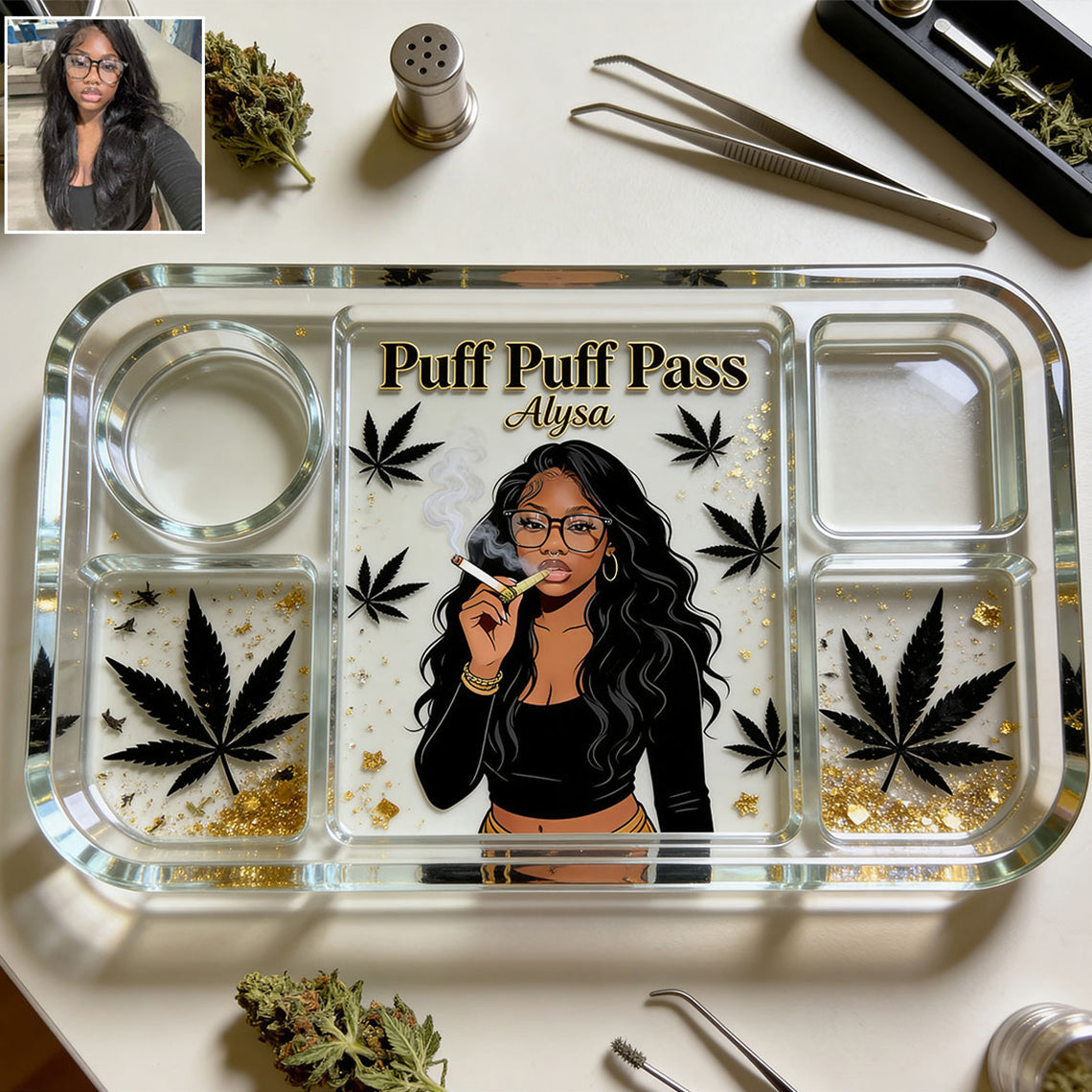 Custom Rolling Tray From Any Photo - Personalized Weed Catch-All Tray