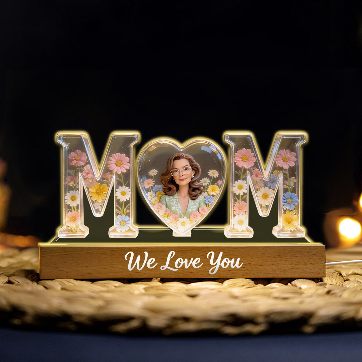 Custom Any Photo, Best Gift For Mom - Personalized Mother Shaped Led Night Light