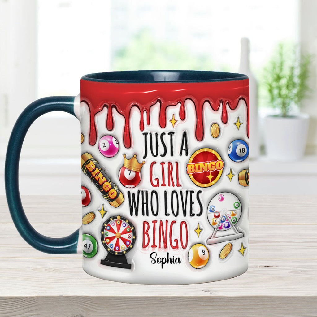 Just A Girl Who Loves Bingo - Personalized Bingo Player Accent Mug