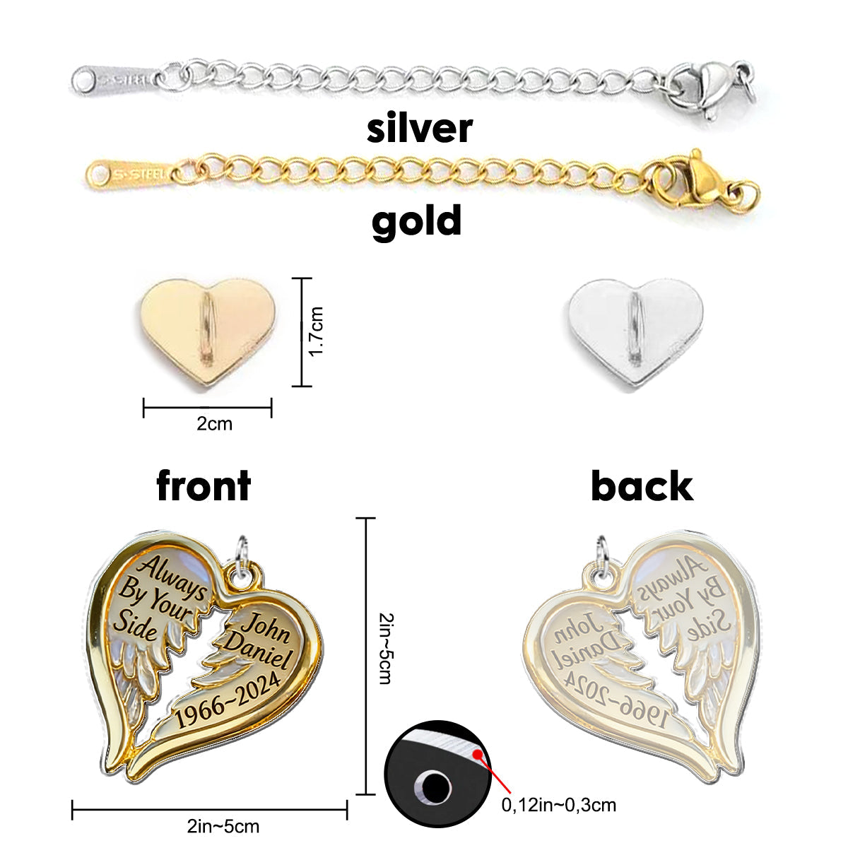 Always By Your Side - Personalized Memorial Dangling Charms