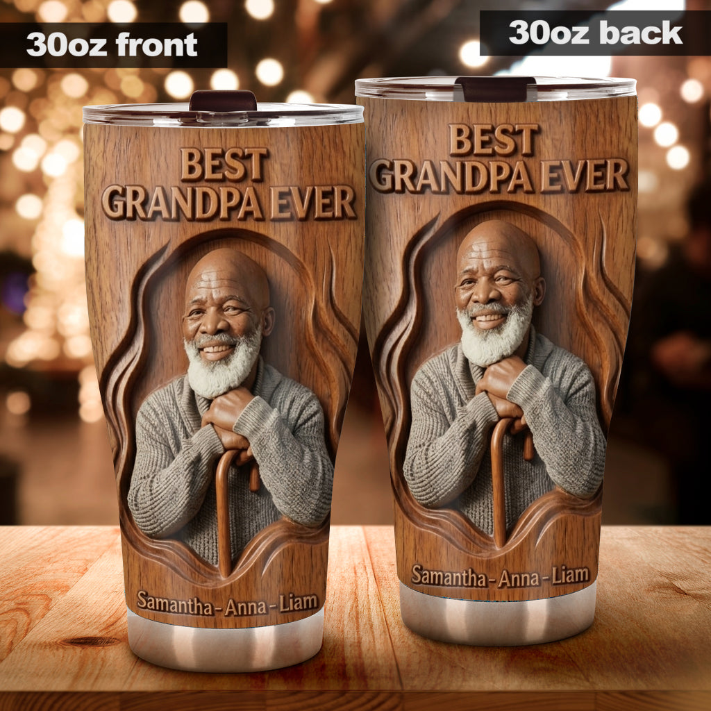 Dad Papa Custom From Photo - Personalized Grandpa Tumbler