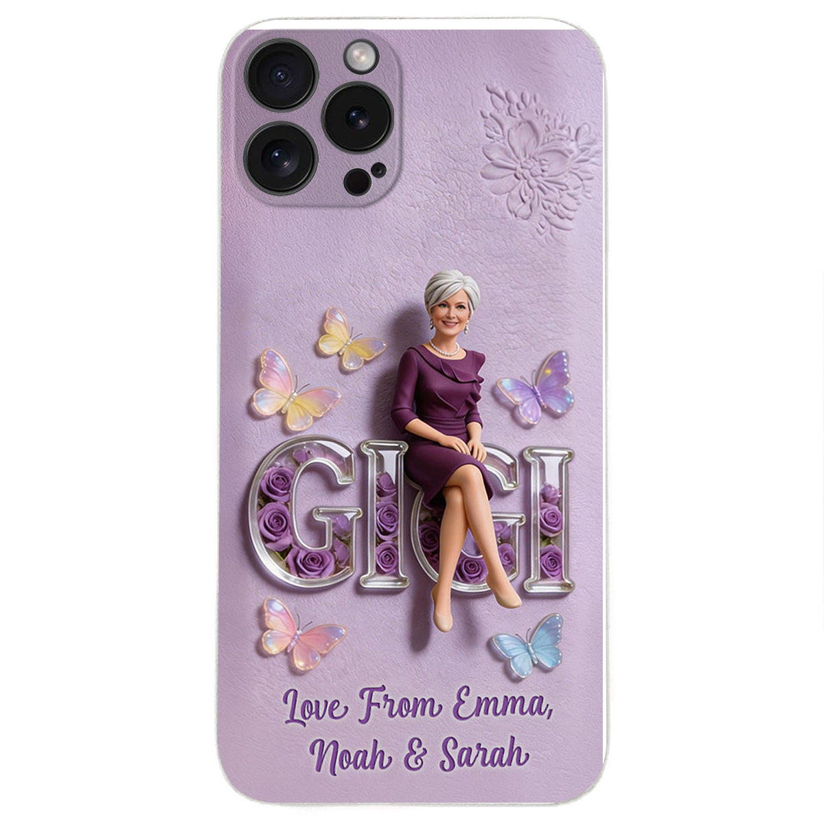 Custom Any Photo - Personalized Mother 3D Embossed Leather Phone Case