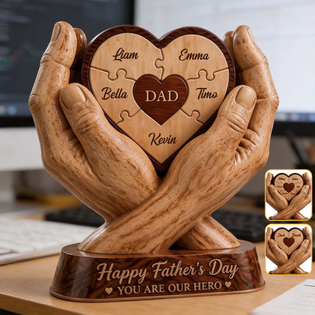 Best Dad Ever - Personalized Father Custom Shaped Wood Plaque