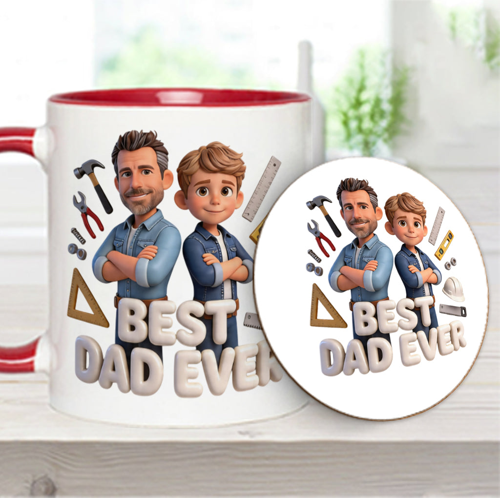 Custom Any Photo - Personalized Father Accent Mug & Coaster