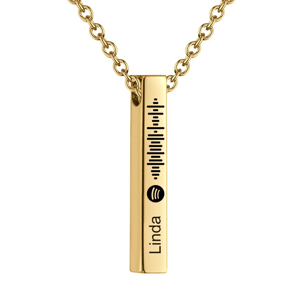 My Favorite Song - Personalized Flexible Square Shaped Bar Necklace