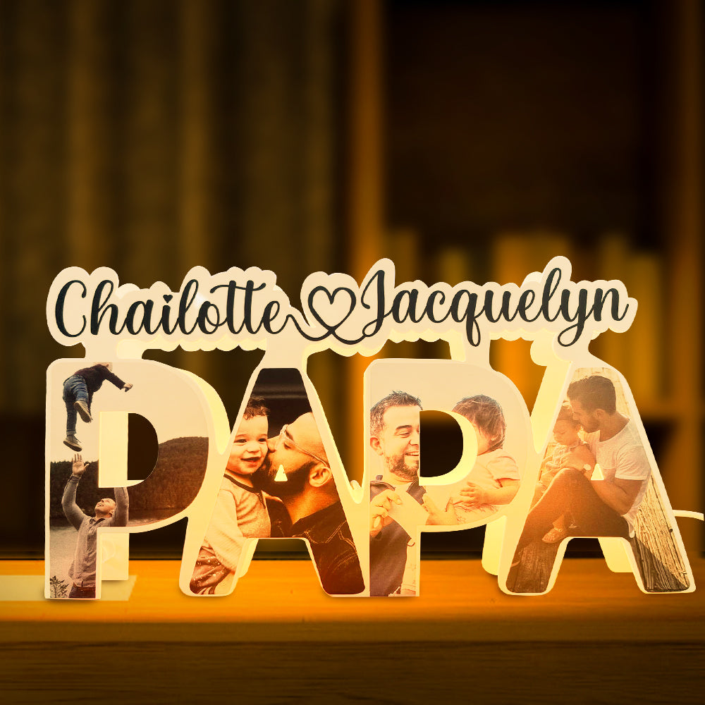 Best Papa Ever - Personalized Father Dad Photo Lamp