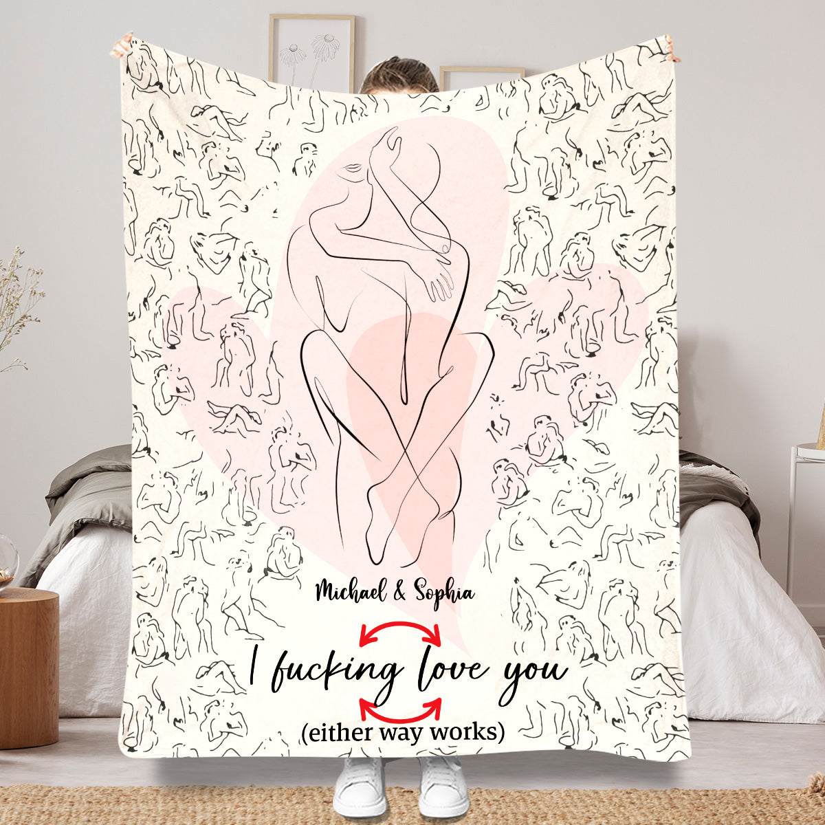 I Love You - Personalized Couple Blanket