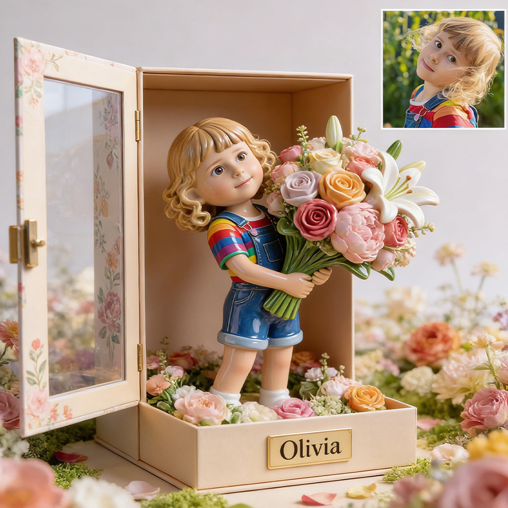 Love Blooms Here - Personalized Mother Custom Shaped Acrylic Plaque