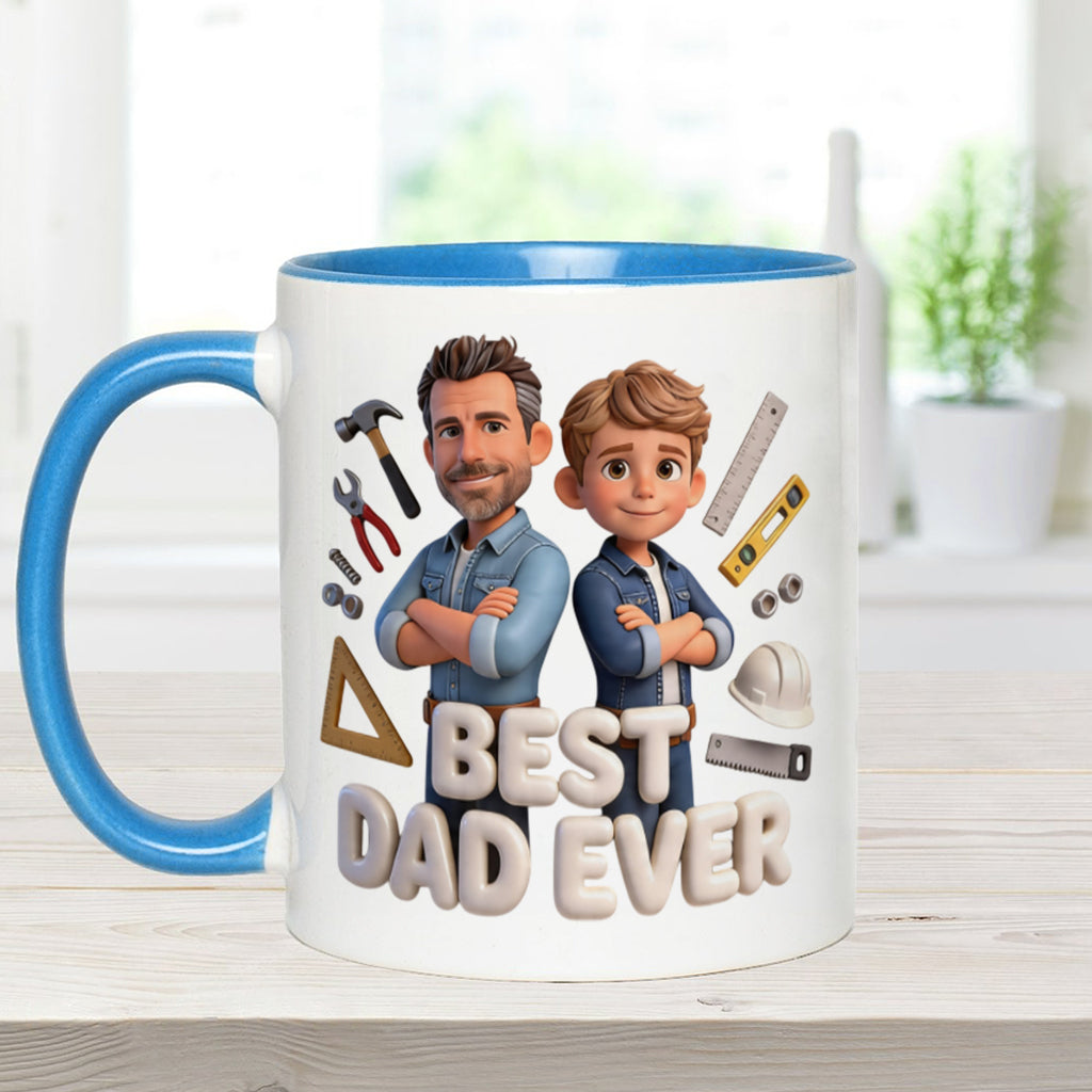 Custom Any Photo - Personalized Father Accent Mug & Coaster