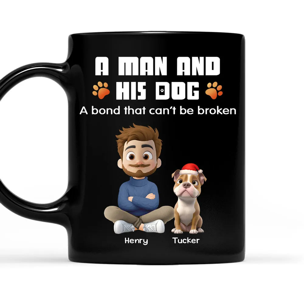 A Man and His Dog Full Color Mug – Heartwarming Companion Design, Perfect Gift for Dog Owners