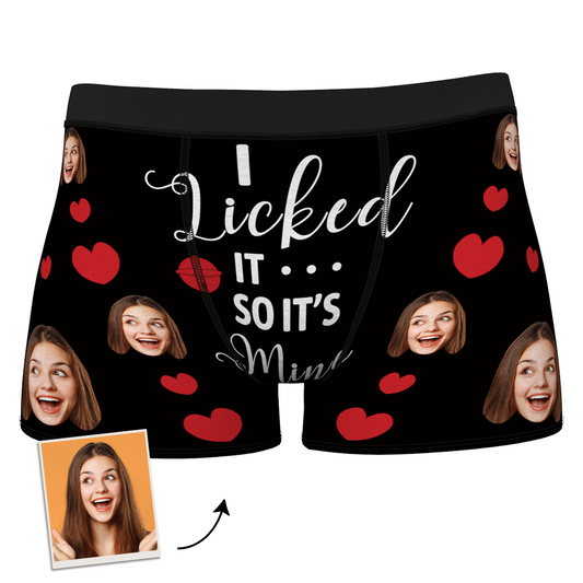 It's Mine Custom Wife Or Girlfriend Face Boxers AR View - Personalized Couple Men's boxer briefs
