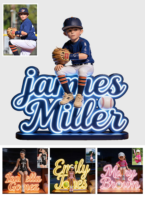 Custom Any Sport And Photo - Personalized Volleyball Acrylic LED Night Light