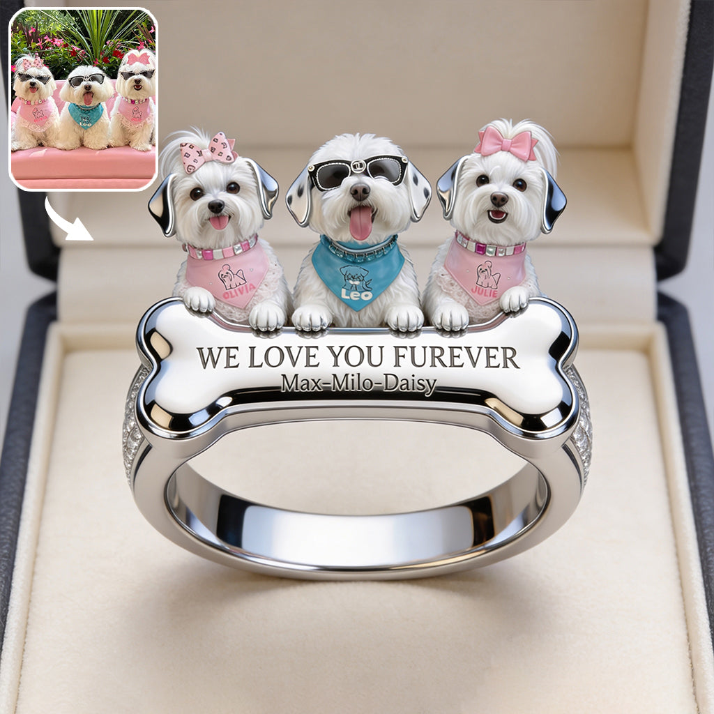 Forever Love Pet - Personalized Dog Adjustable Shaped Ring