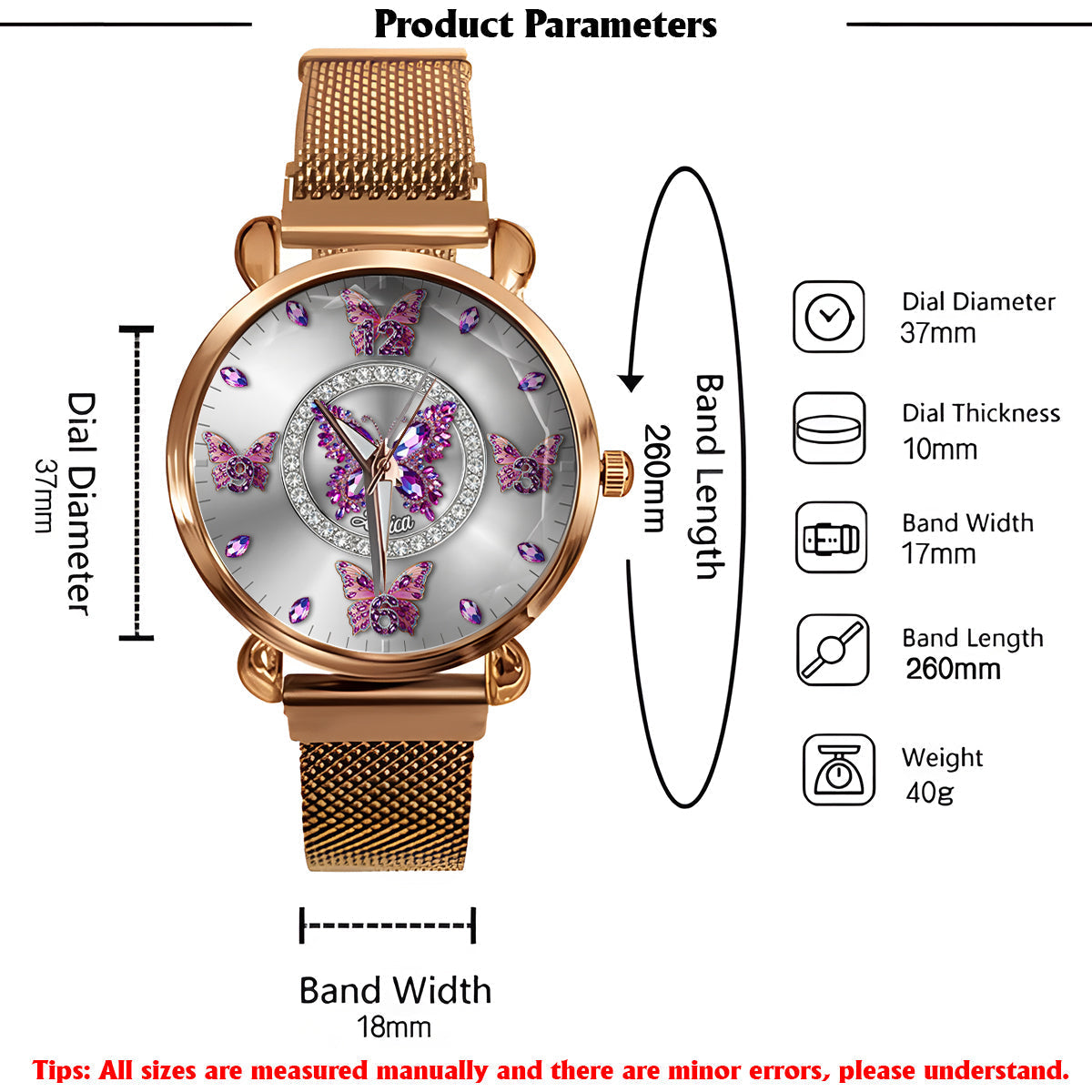 Beautiful Butterflies - Personalized Butterfly Women Hand Watch