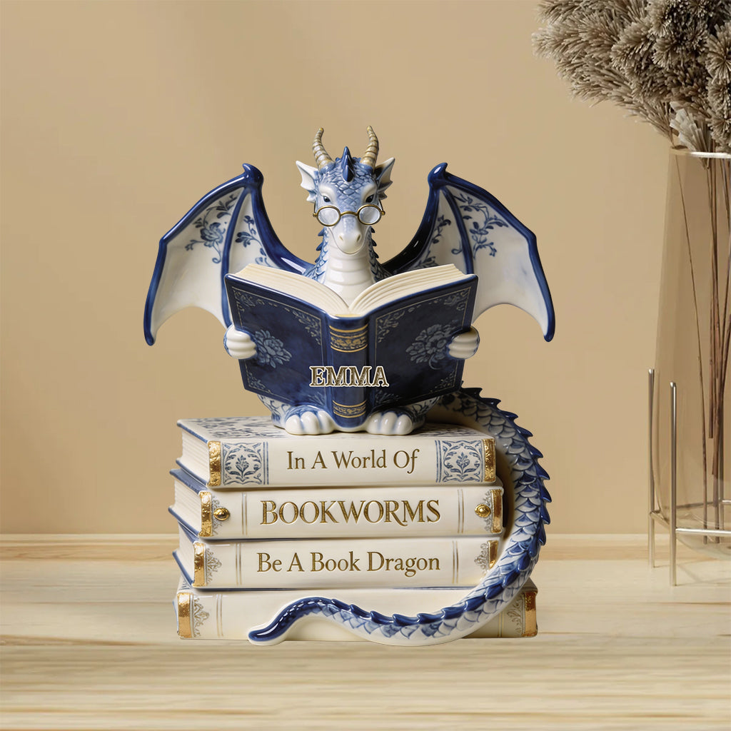 In A World Of Bookworms Be A Book Dragon - Personalized Book Custom Shaped Acrylic Plaque