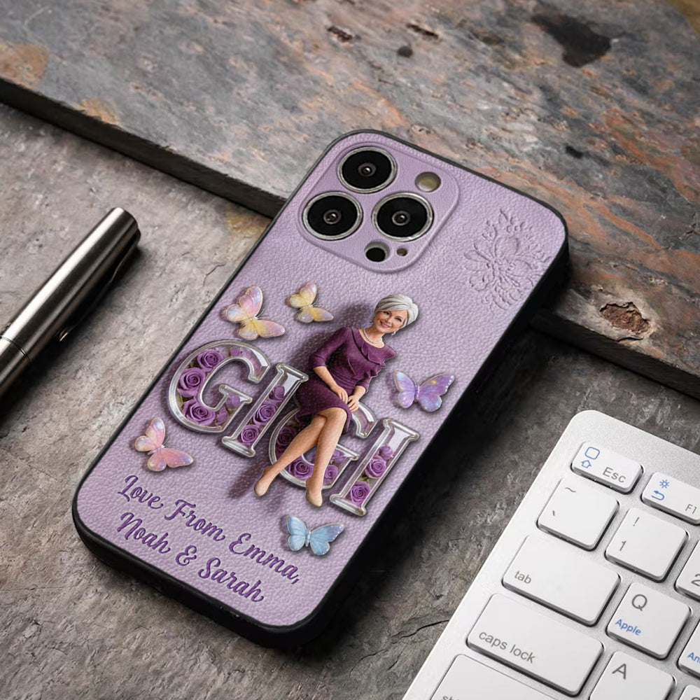 Custom Any Photo - Personalized Mother 3D Embossed Leather Phone Case