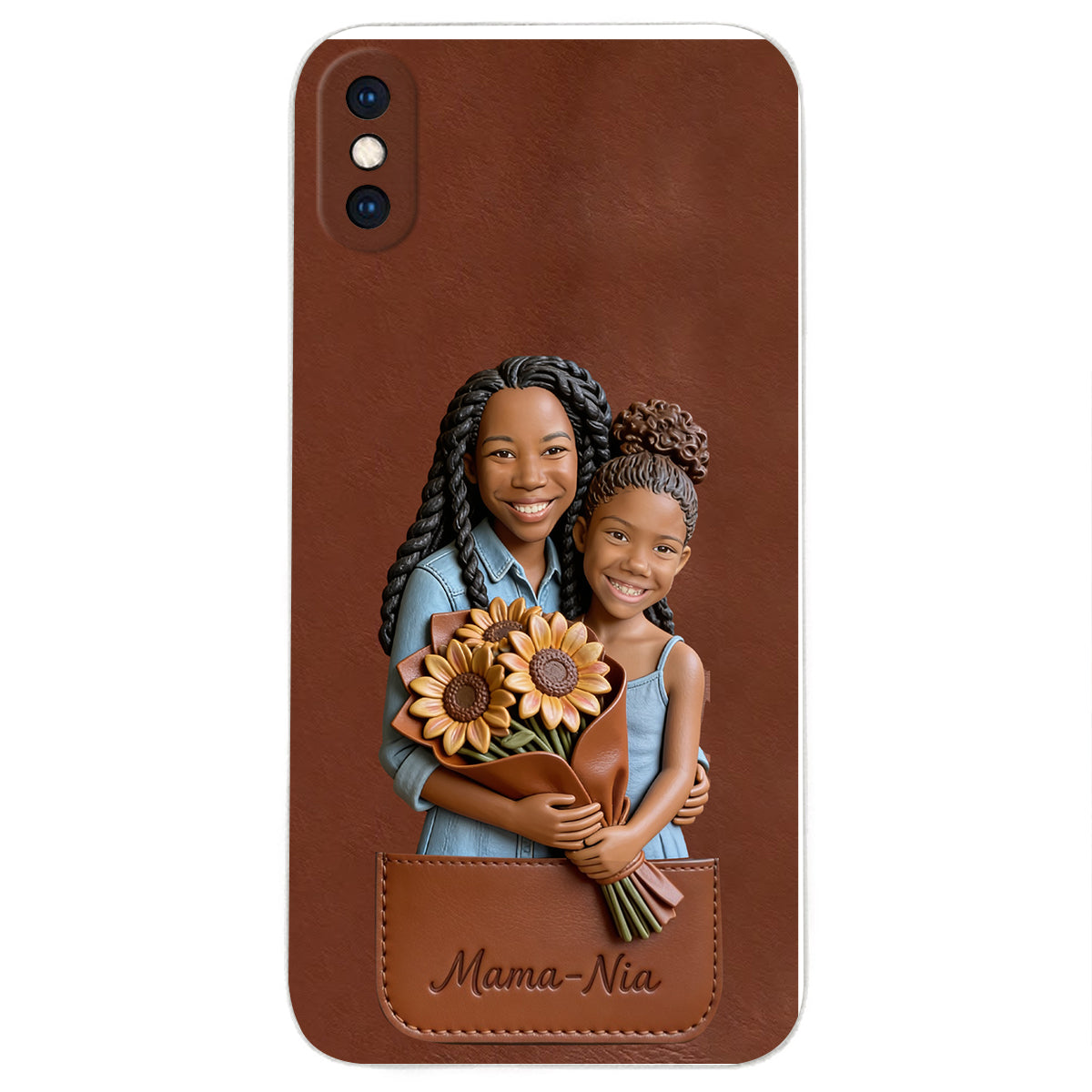 I Love You - Personalized Mother 3D Embossed Leather Phone Case