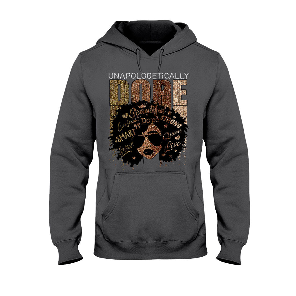 Black Queen - African American T-shirt and Hoodie With Faux Glitter Print 1121