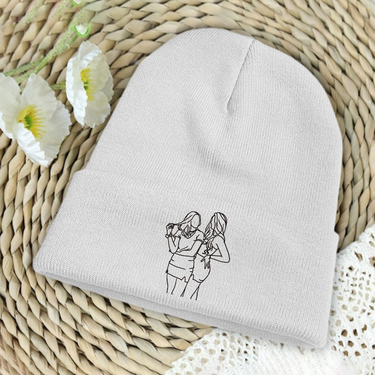 Custom Photo - Personalized granddaughter Embroidered Beanie