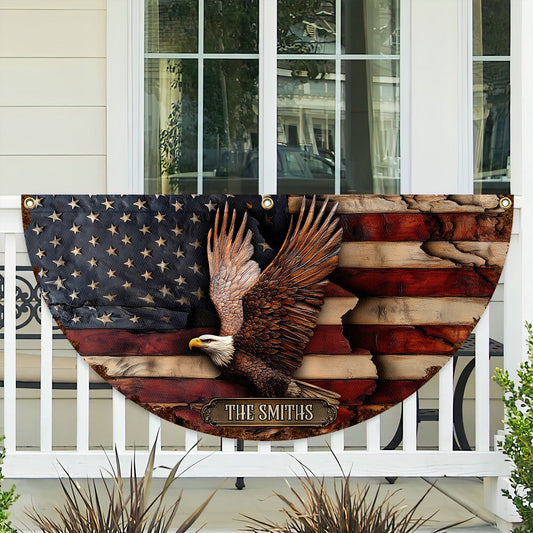 God Bless America - Personalized Independence Day/ 4th of July Pleated Fan Flag