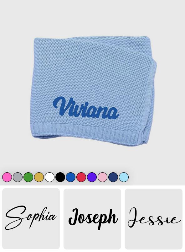 Name Embroidered - Personalized Newborn Embroidered Baby Blanket