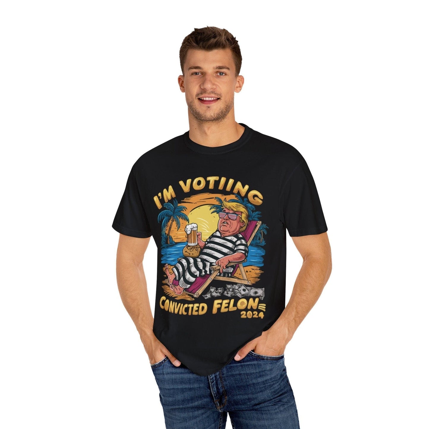 Trump 2024 Convicted FeI0n T-shirts, I'm Voting Convicted FeI0n 2024 T-Shirt T-shirt & Hoodie