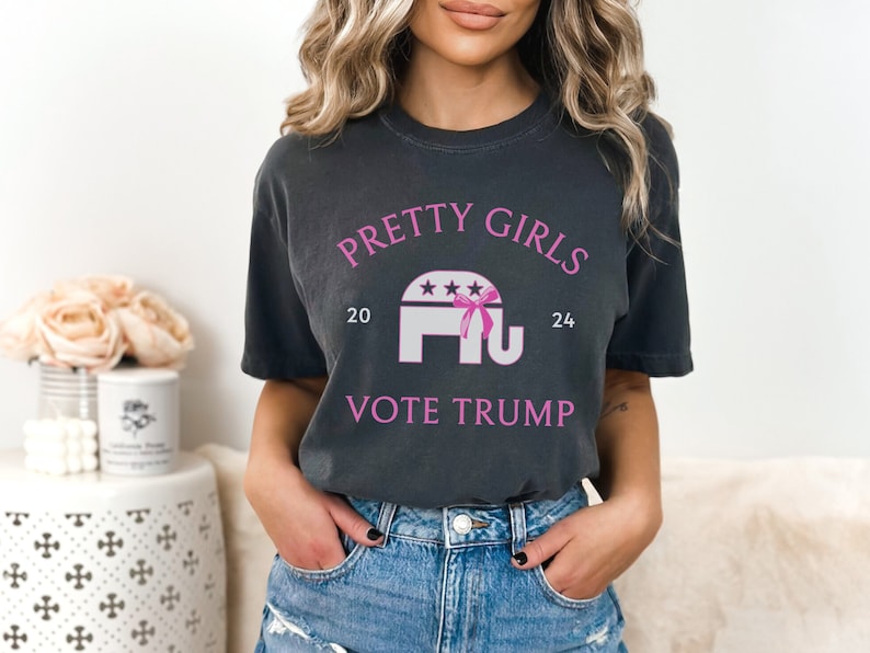 Pretty Girls Vote Trump Shirt For Women, Coquette Trump 2024 Tshirt, Republican T Shirt, Trump Girl Election Tee, Political Gift For Her T-shirt & Hoodie