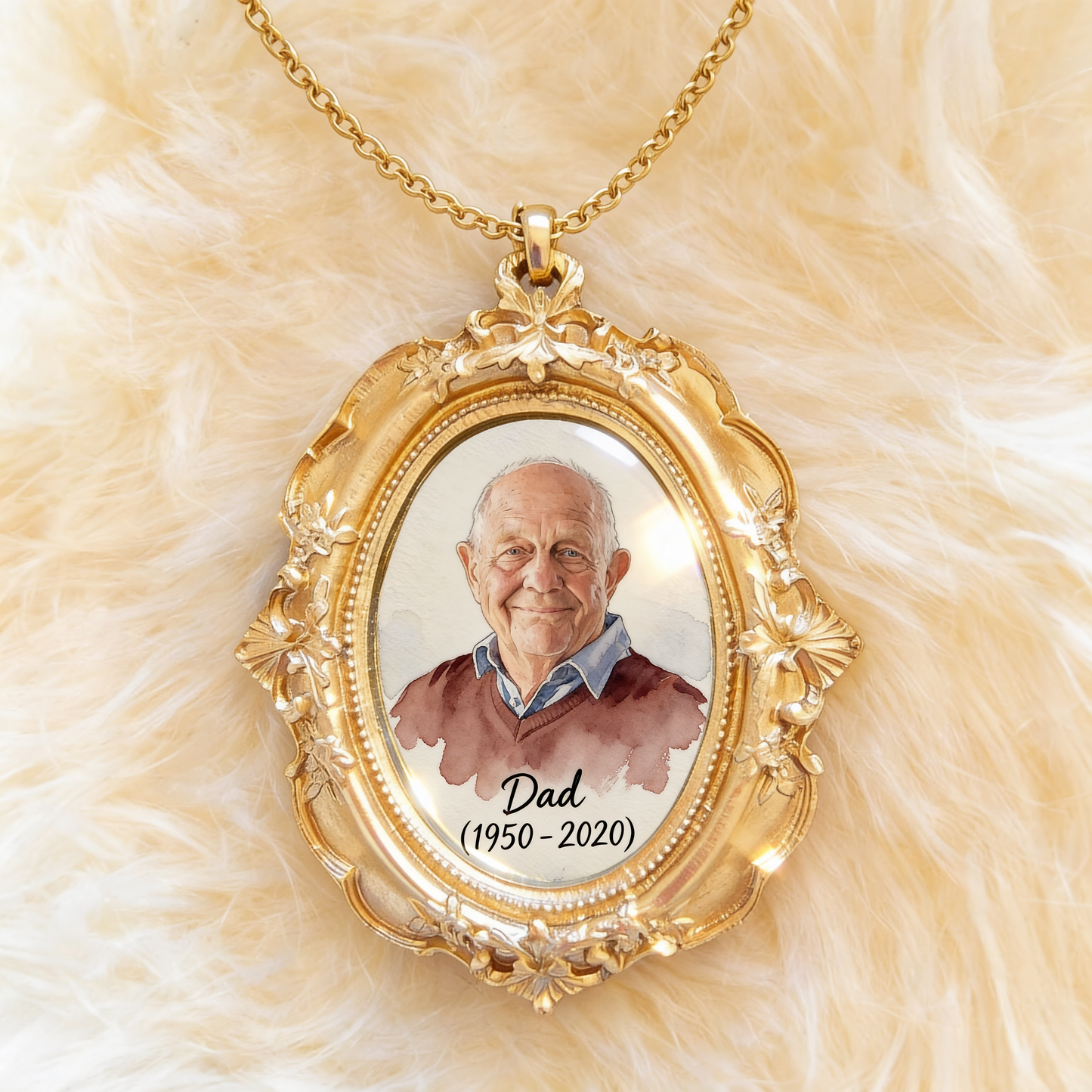 Memorial Gift Idea - Personalized Memorial Shaped Metal Pendant Necklace