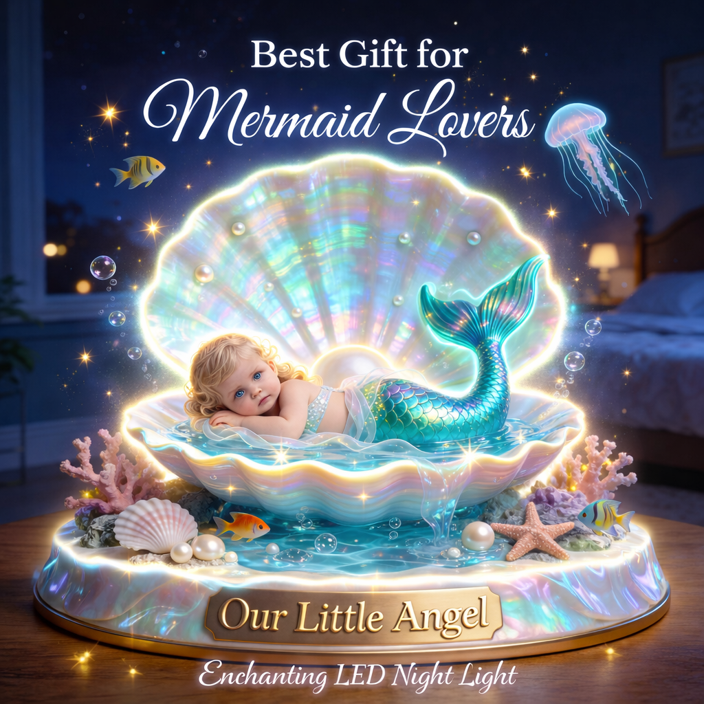 Mermaid Theme, Mermaid Lovers - Personalized Mermaid Acrylic LED Night Light