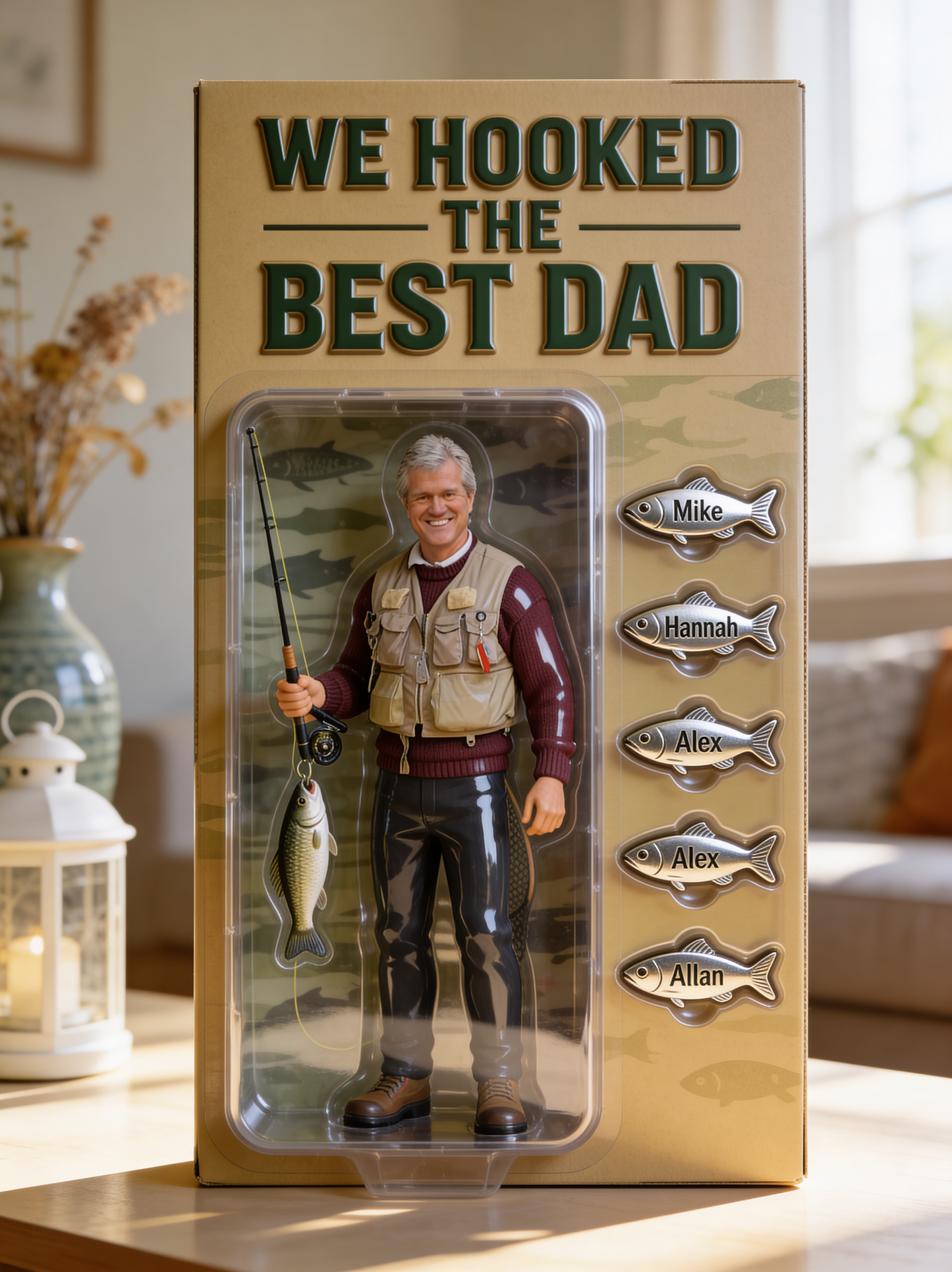 Personalized Gift for Fishing Dad, Fishing Lover Gift - Personalized Fishing Custom Shaped Acrylic Plaque