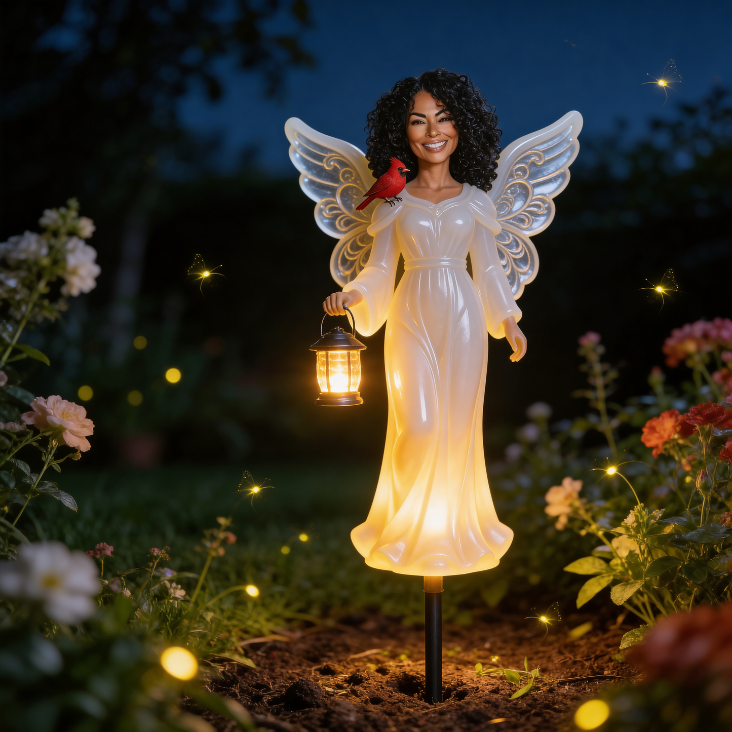 Memorial Gift, Jesus Protection - Personalized Memorial Garden Solar Light