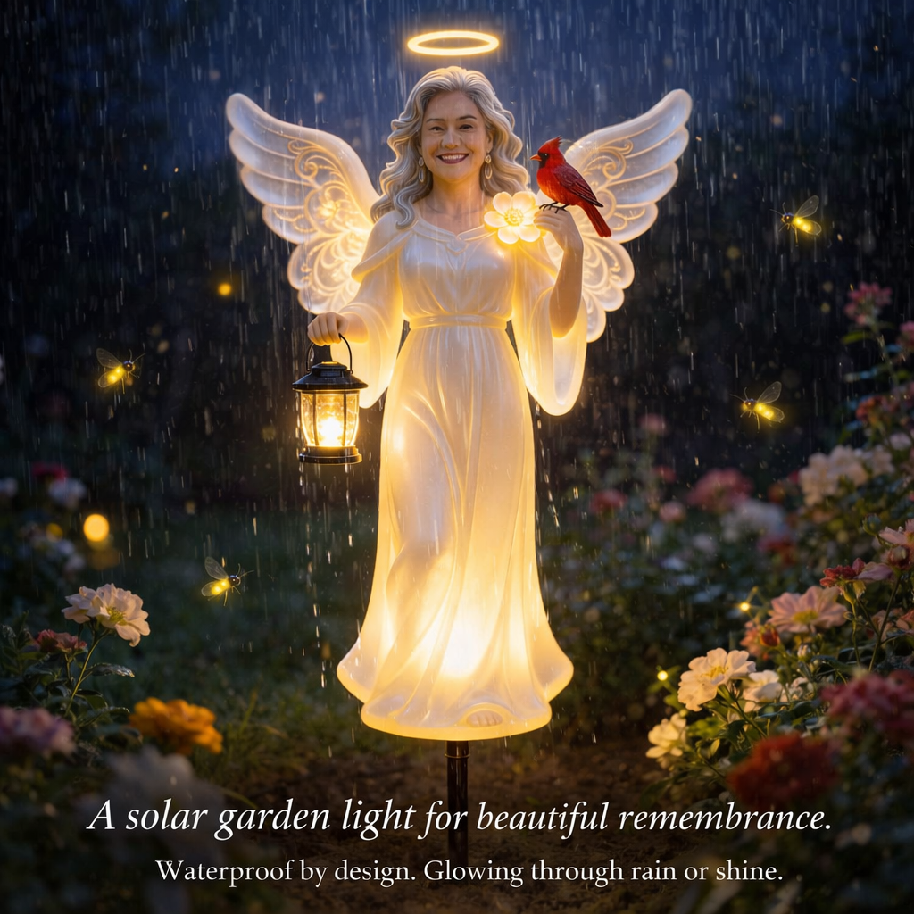 Memorial Gift, Jesus Protection - Personalized Memorial Garden Solar Light