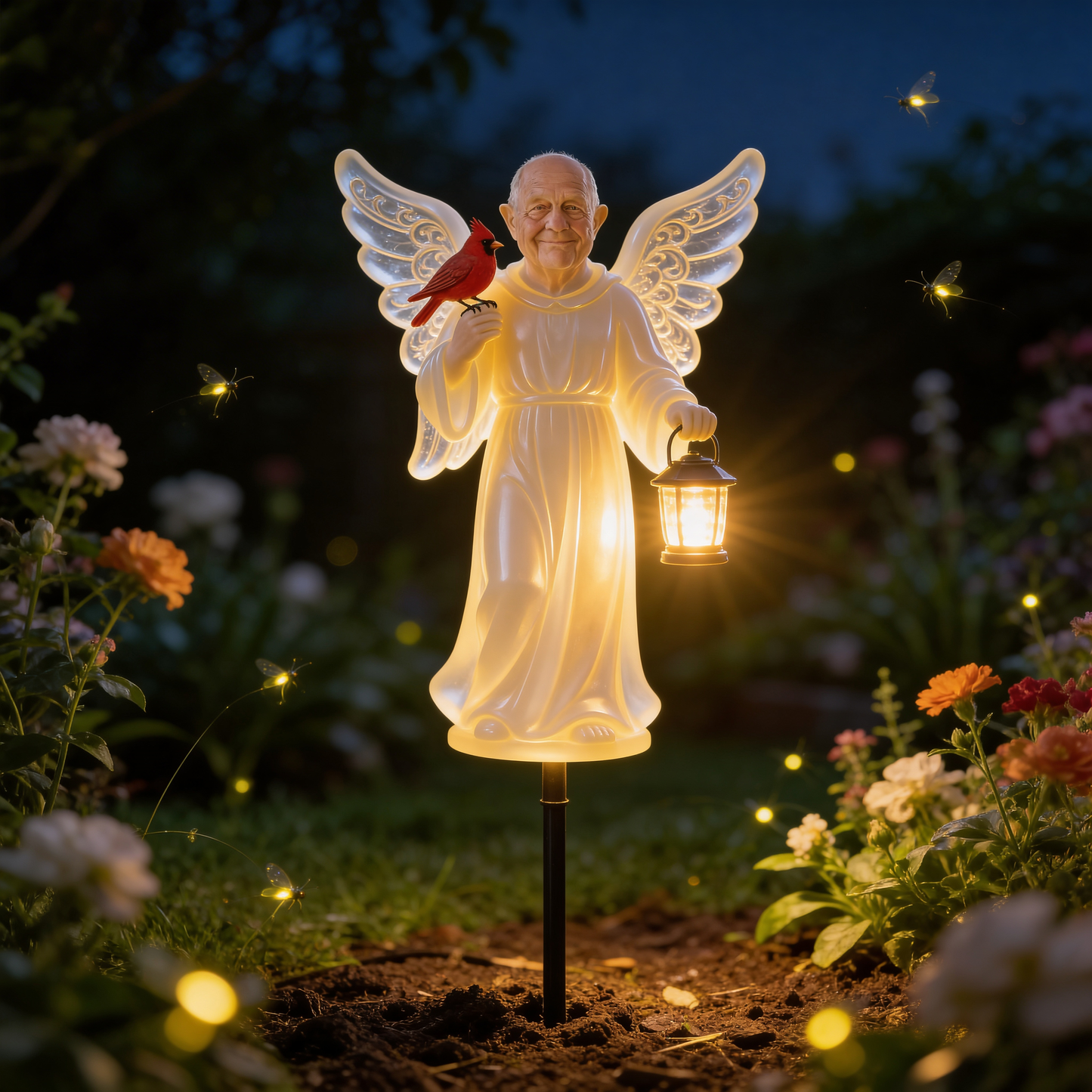 Memorial Gift, Jesus Protection - Personalized Memorial Garden Solar Light