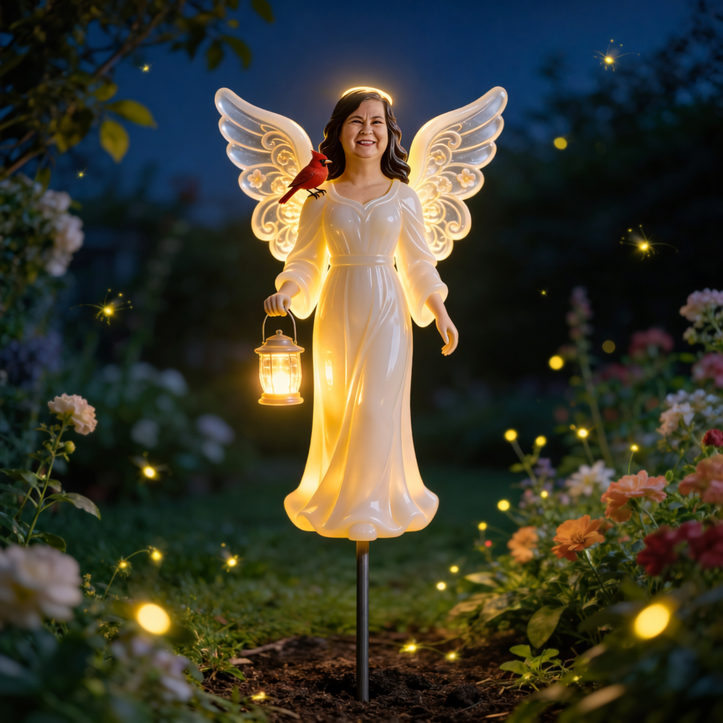 Memorial Gift, Jesus Protection - Personalized Memorial Garden Solar Light