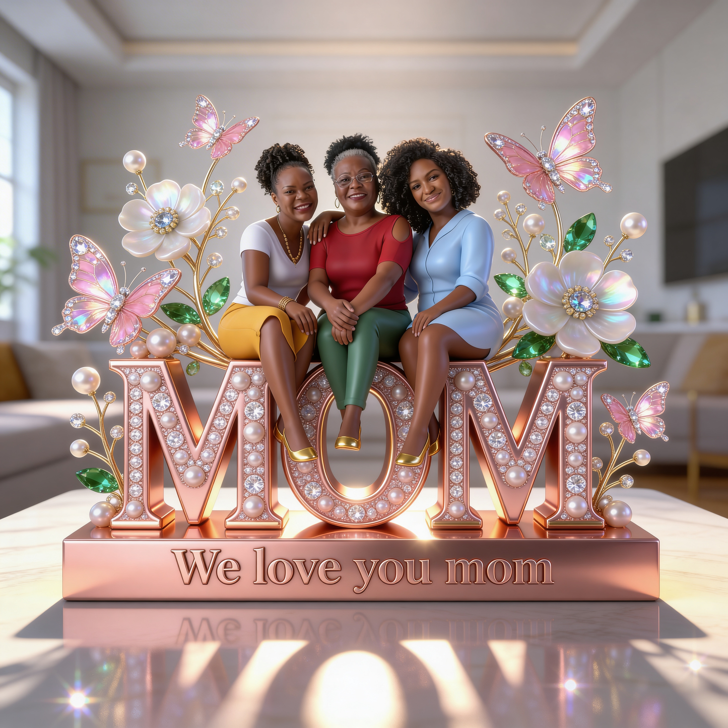 Mother Gift Idea, Family Gift - Personalized Mother Custom Shaped Acrylic Plaque