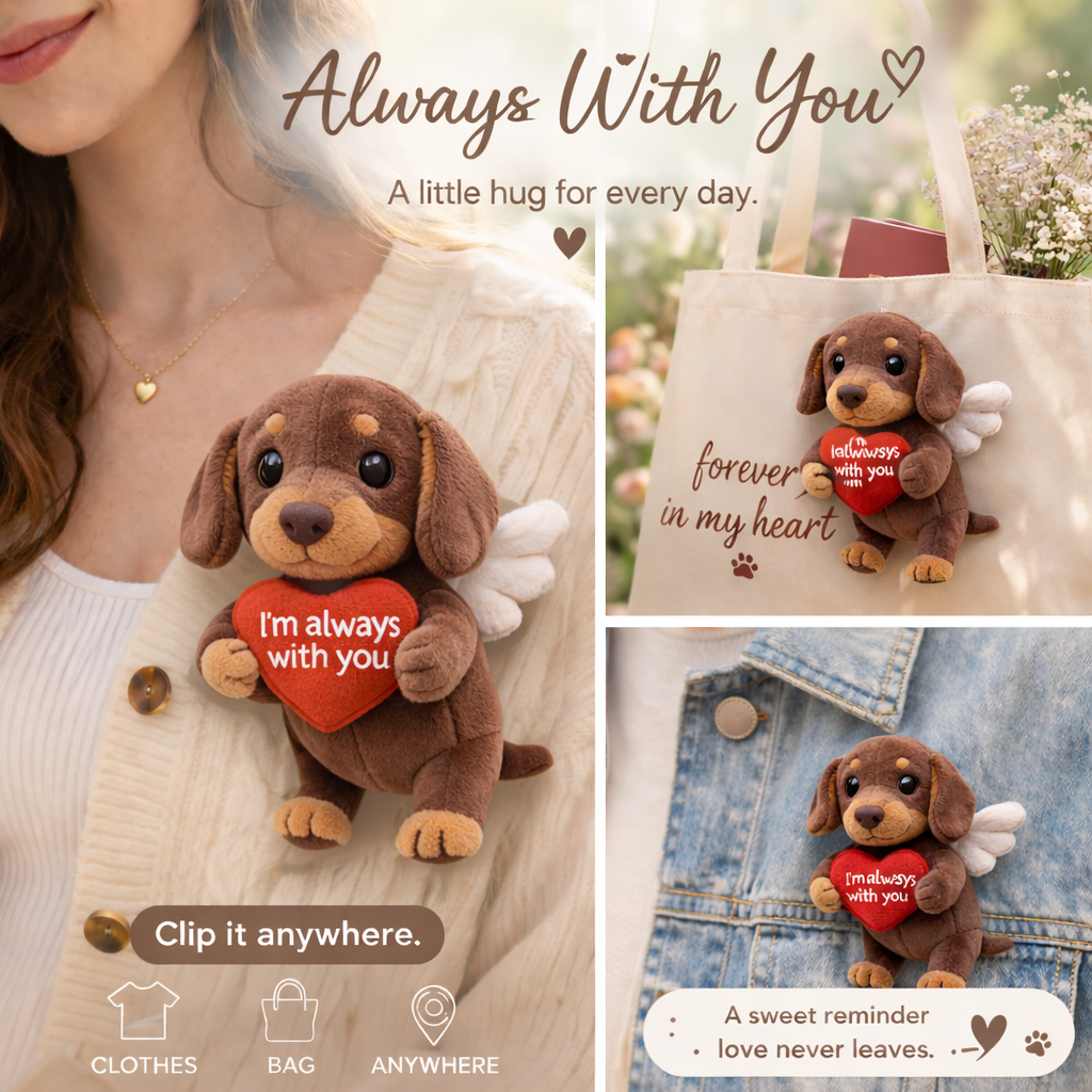 Memorial Gift, Pet Memorial Gift - Personalized Dog Plush Brooch