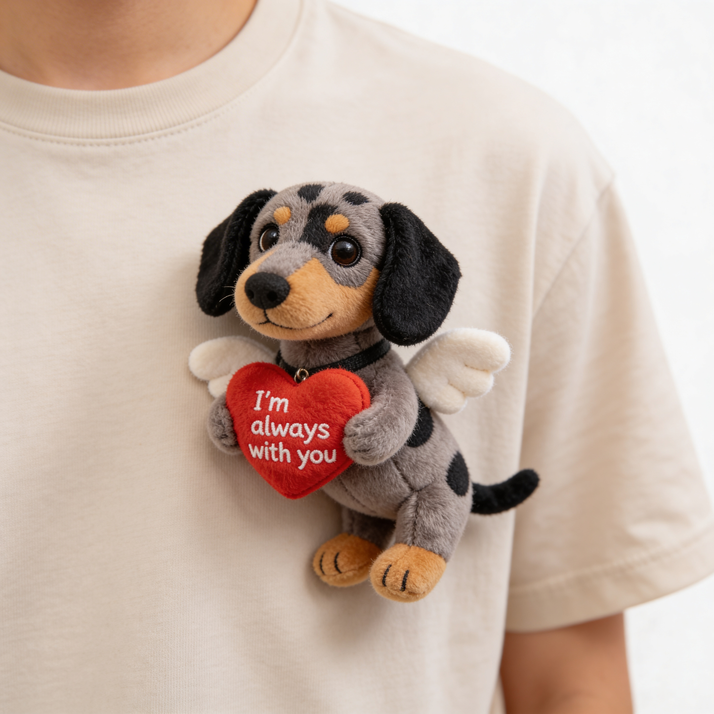 Memorial Gift, Pet Memorial Gift - Personalized Dog Plush Brooch
