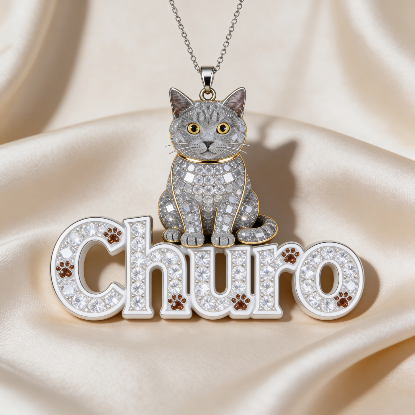 Pet Mom Gift, Dog Lover Gift - Personalized Dog Shaped Metal Pendant Necklace