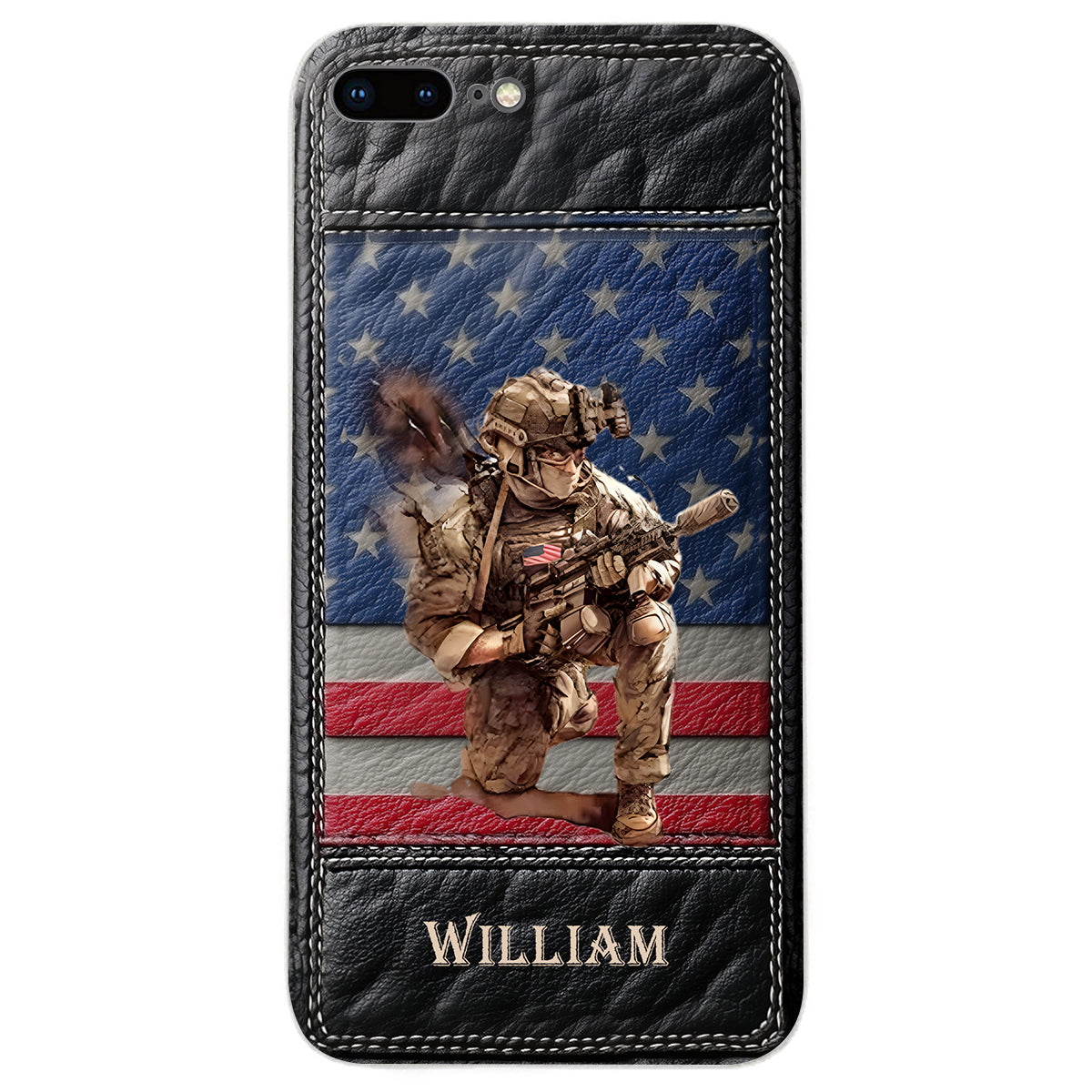 Military Art - Personalized Veteran Leather Phone Case