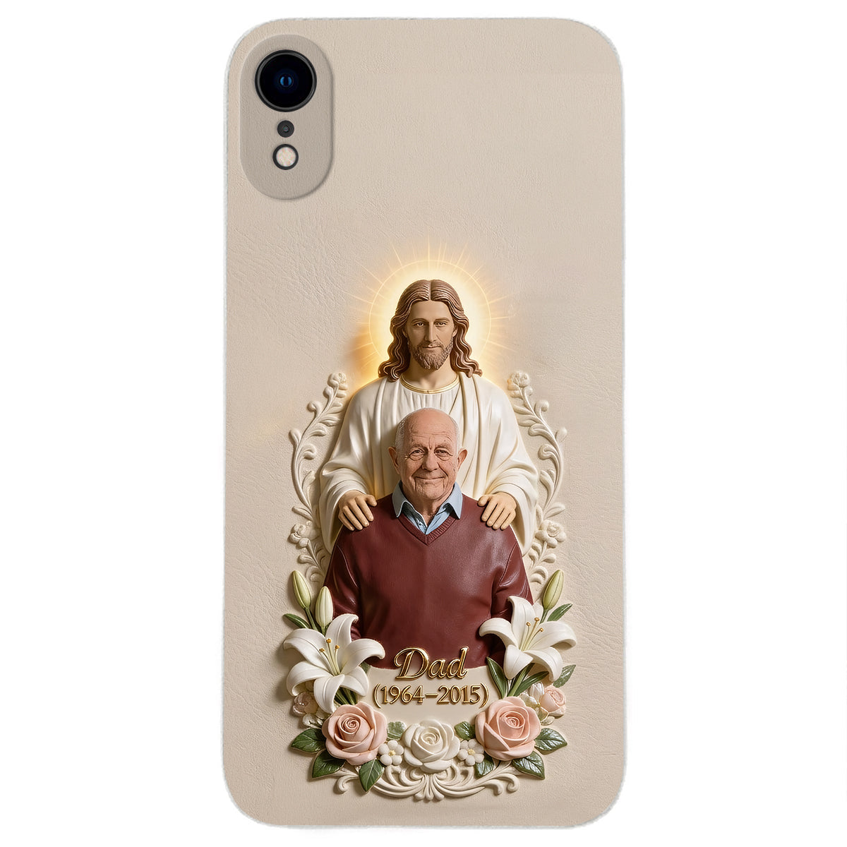 Memorial Gift Idea, Gift for Lost of Loved Ones - Personalized Memorial 3D Embossed Leather Phone Case