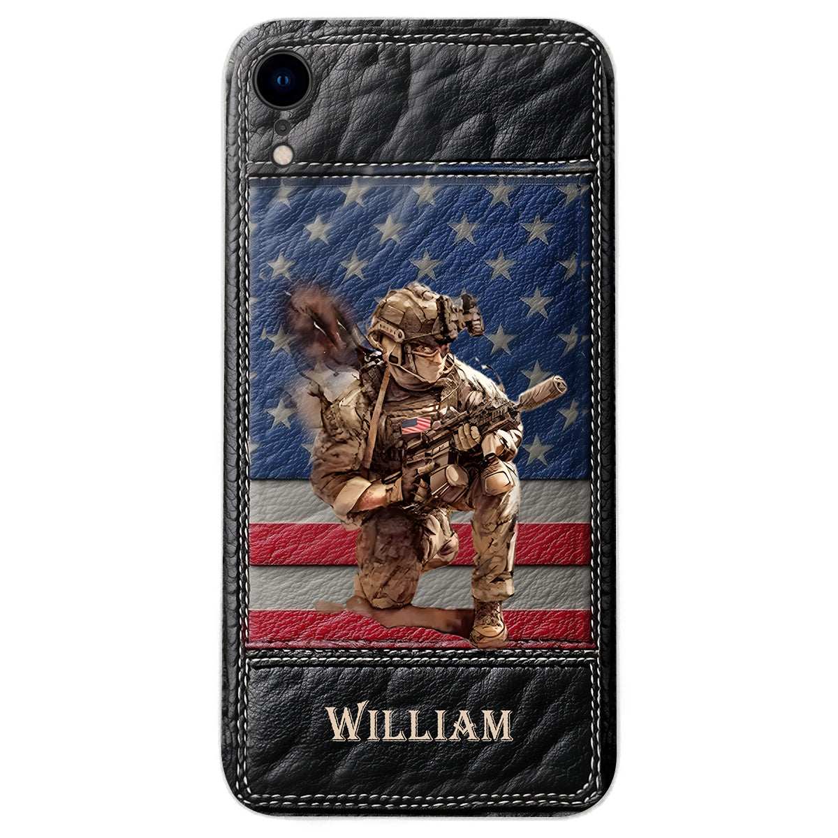 Military Art - Personalized Veteran Leather Phone Case