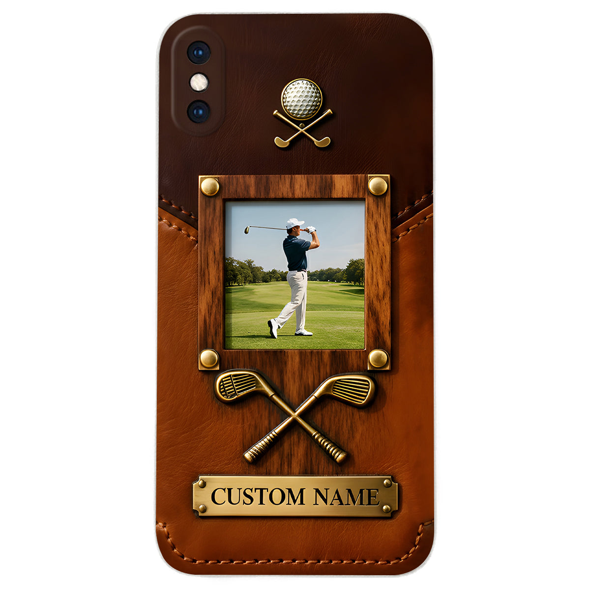 The Memory On The Course - Personalized Golf Leather Phone Case