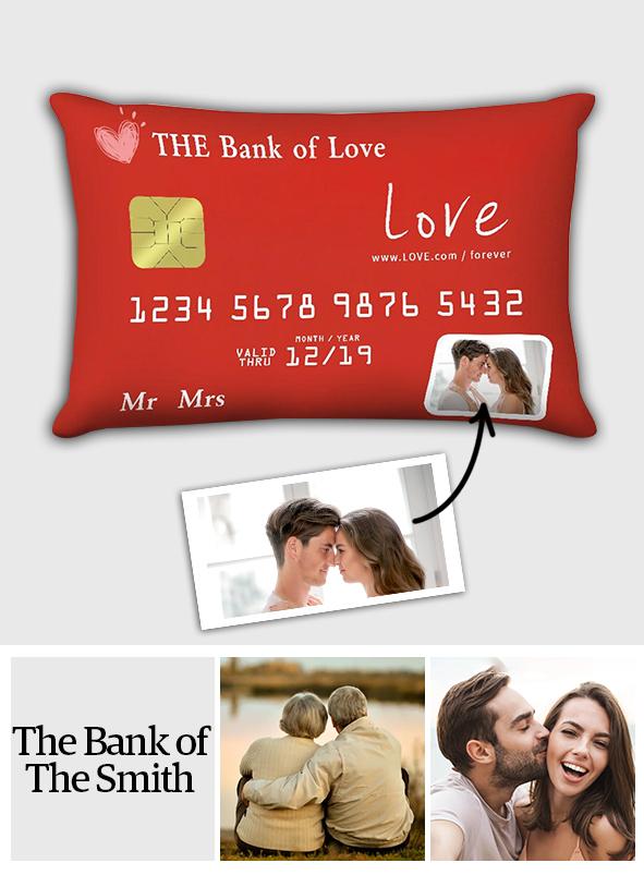 The Bank Of Love - Personalized Couple Rectangular Pillow