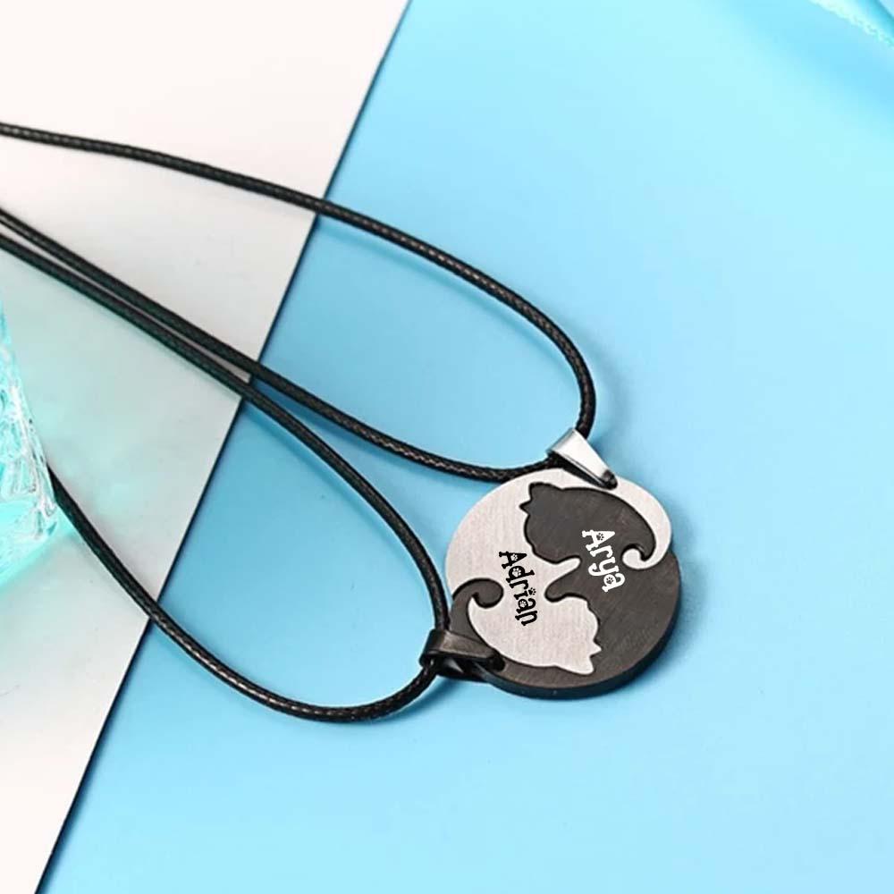 Matching Cat - Personalized Couple Matching Cat Necklace