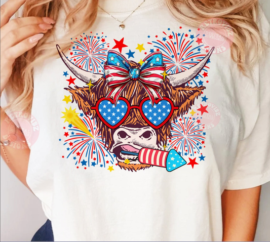 Merica Highland Cow Highland Cow T-shirt & Hoodie 0624